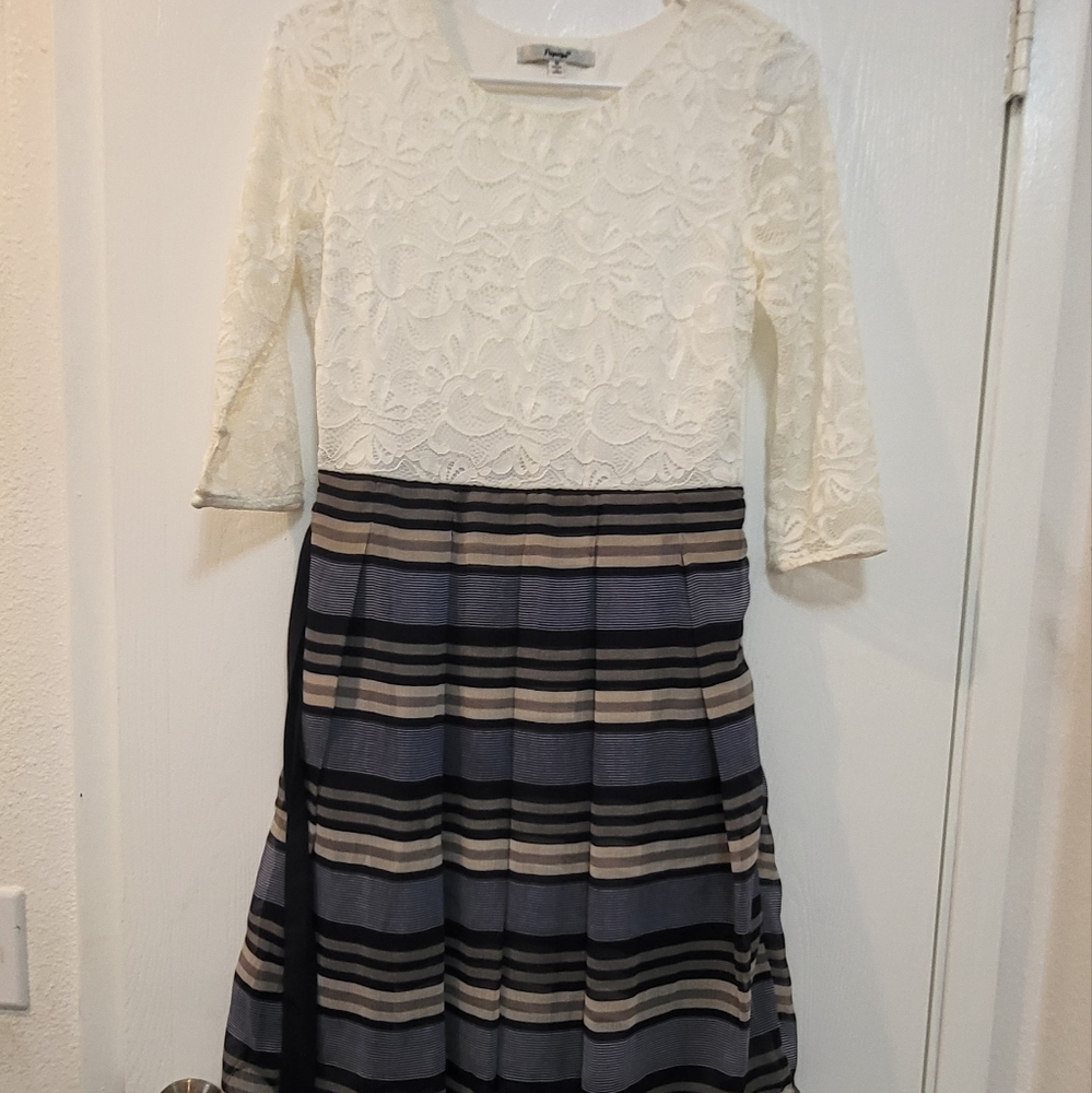 Striped Black and Gray Women's Skirt